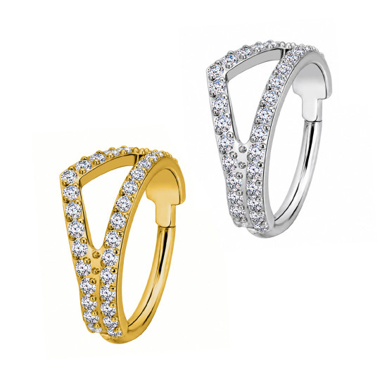 PWY-158 Piercing in Titanio a Corona con Cristalli