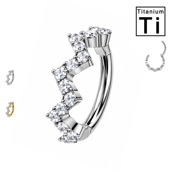 Piercing in Titanio con Cristalli a Zig Zag