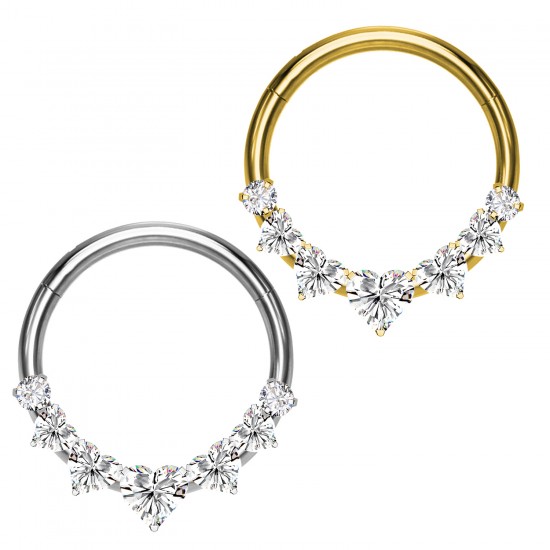 Cerchio Clicker in Titanio con cuore in cristallo