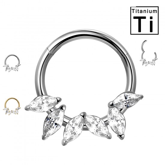 PWY-151 Cerchio Clicker in Titanio con cristalli