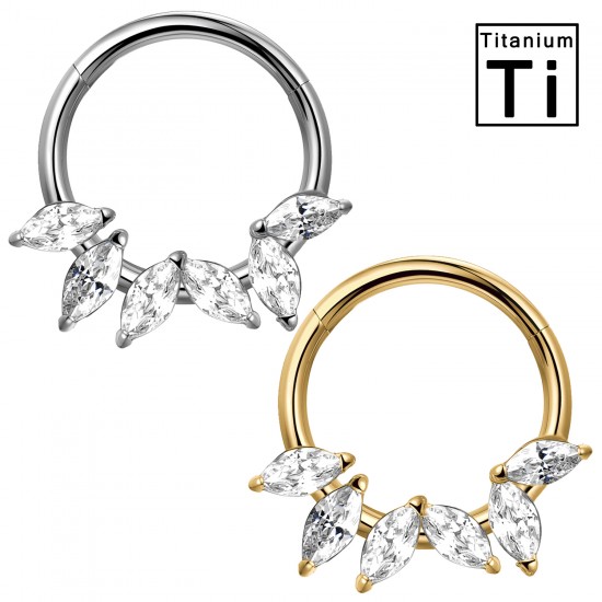 PWY-151 Cerchio Clicker in Titanio con cristalli