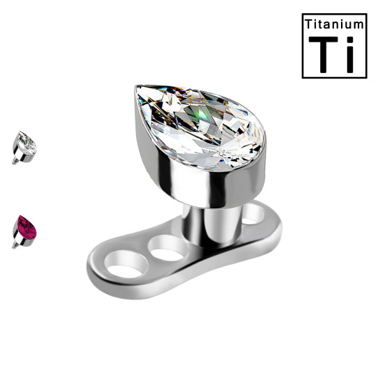 Dermal Anchor Crystal with teardrop shape