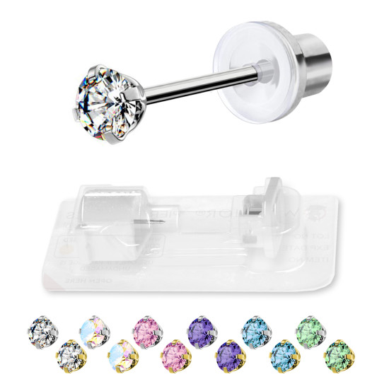 Orecchini Sterili per Piercing Pistola - 3mm Orecchini Sterili per Piercing Pistola - 3mm