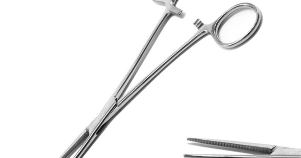 Pinza Emostatica Chirurgica Per Piercing E Tatuaggio – Set Dritta + Curva, In Acciaio Inox, Con Blocco
