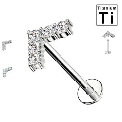 Piercing Labret con cristalli in Titanio