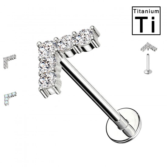 Piercing Labret con cristalli in Titanio