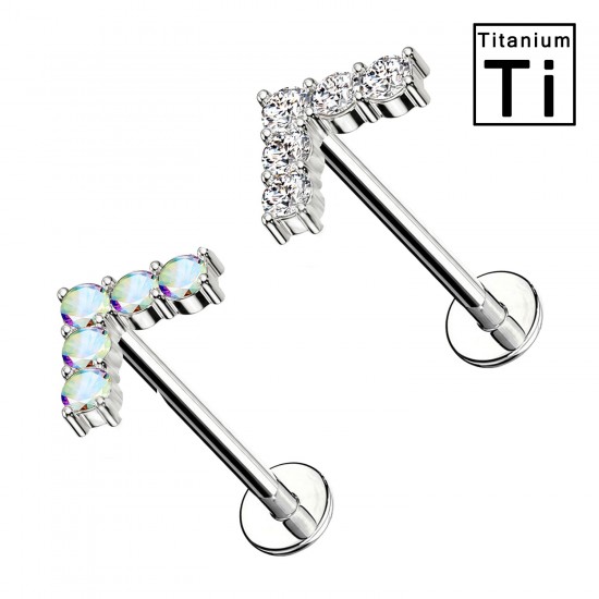 Piercing Labret con cristalli in Titanio